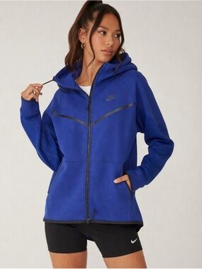 Nike Tech Royal Blue Full-Zip Hooded Performance Jacket